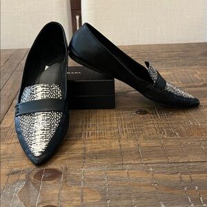 Black and White Patterned Loafers